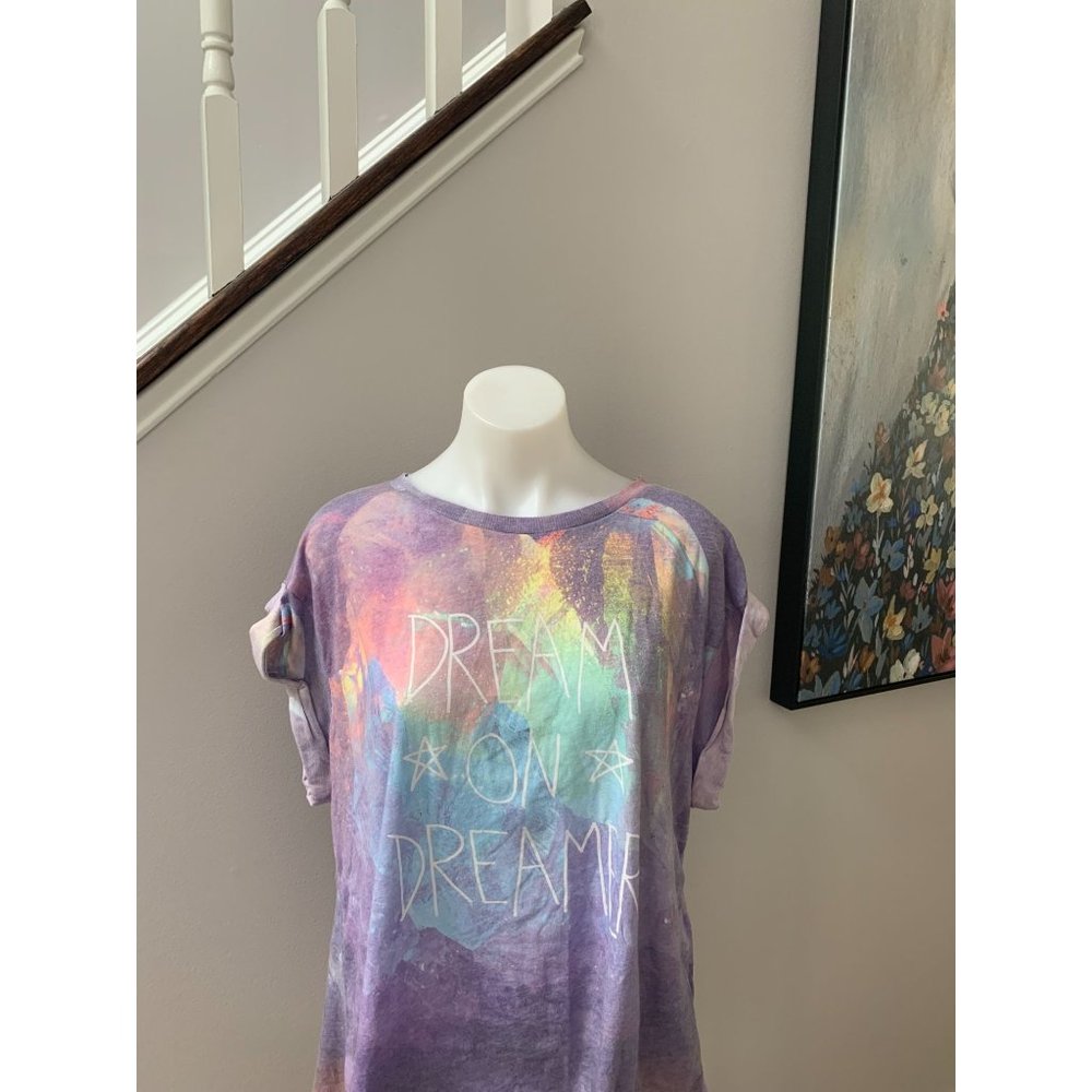 Wildfox Dream on Dreamer Tie Dye T Shirt Size Large